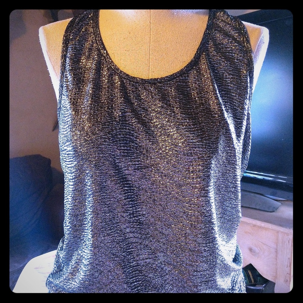Silver sparkly top